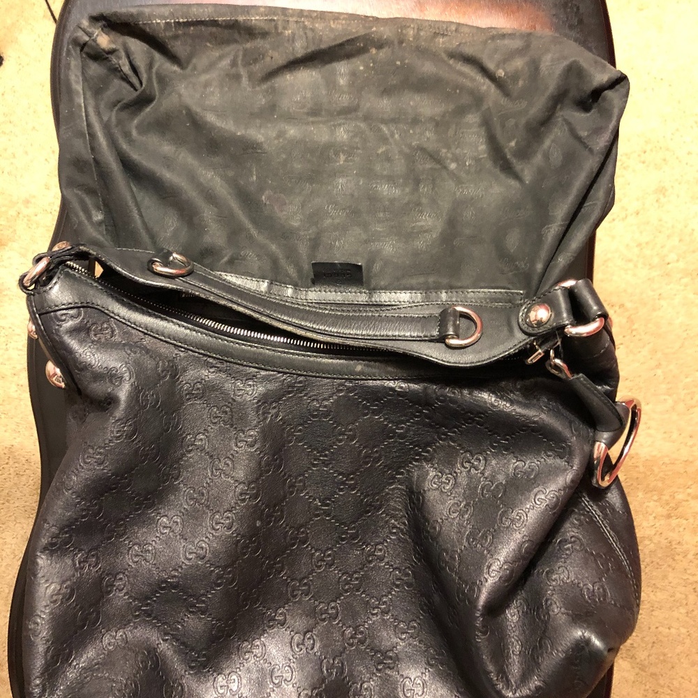 Gucci Black Calfskin Leather Hobo Bag - Picture 5 of 6